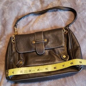 Isaac Mizrahi black leather handbag